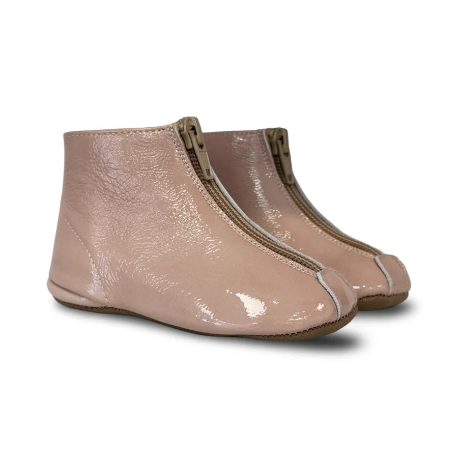 Pepe Nude Patent Zipper Bootie