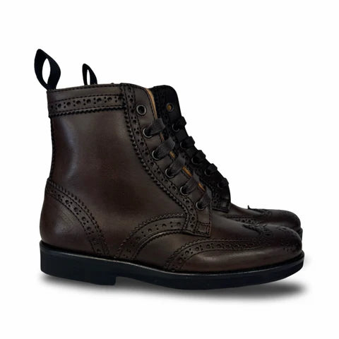 Rondinella Chocolate Brown Wingtip Bootie