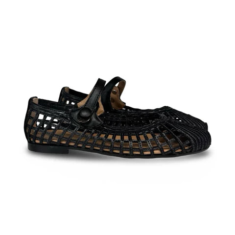 Papanatas Lato Negro Woven Mary Jane