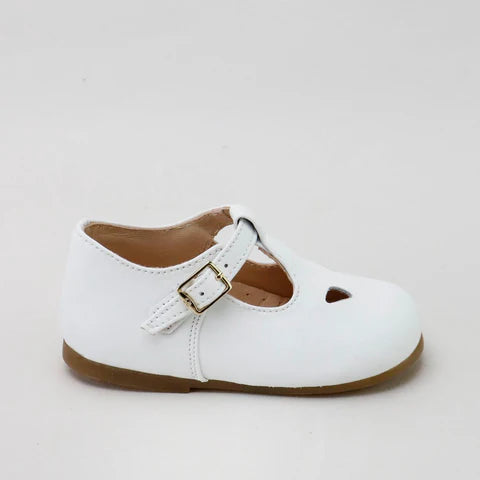 Papanatas White Baby Buckle T Bar