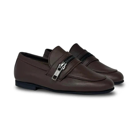 Sonatina Chocolate Brown Zipper Loafer