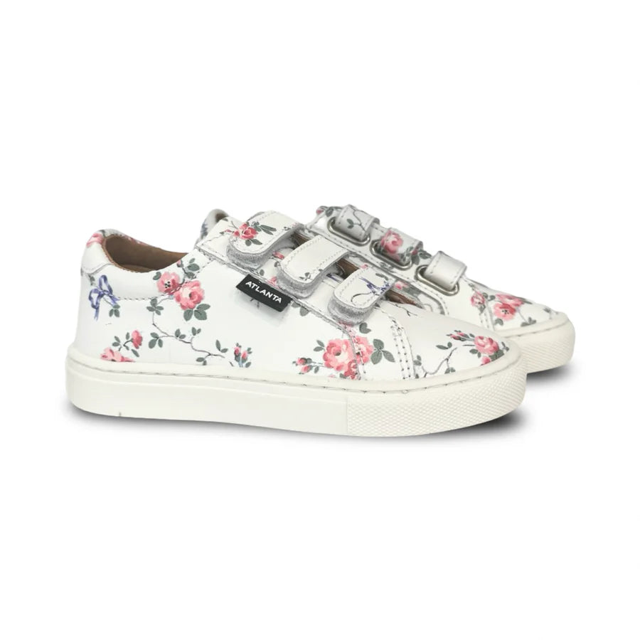 Atlanta Print & Blue Sky Smooth Three Straps Sneaker