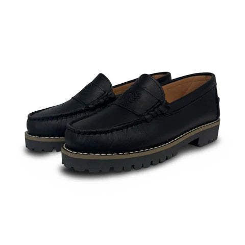 LMDI Black Mini Logo Chunky Loafer