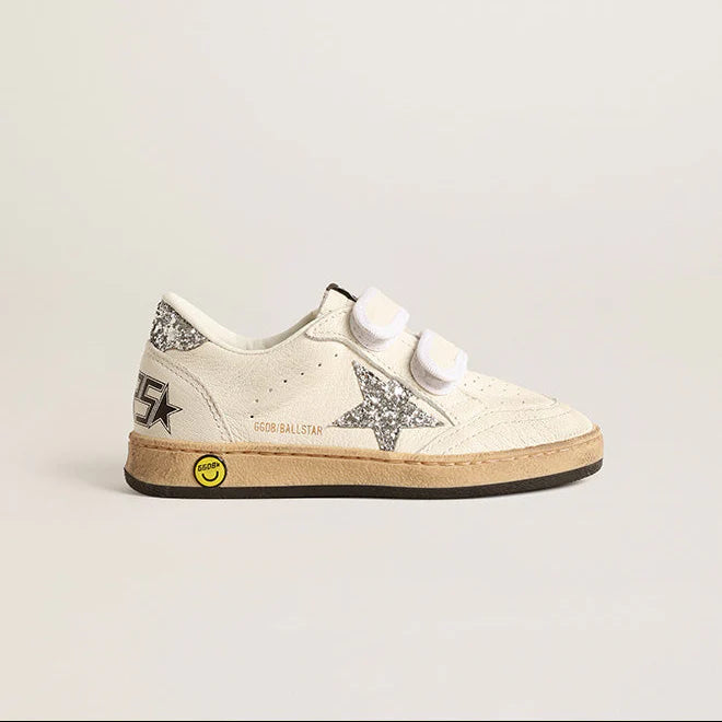 Golden Goose White Silver Velcro Sneaker