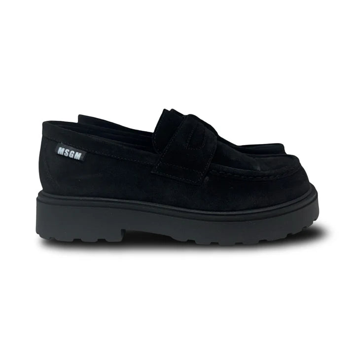 MSGM Black Suede Chunky Loafer