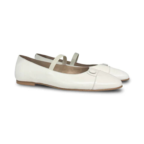 Lauve Cream Elastic Ballet Flat