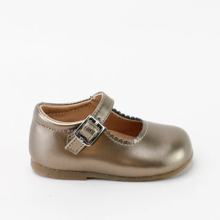 Papanatas Gold Metallic Baby Mary Jane