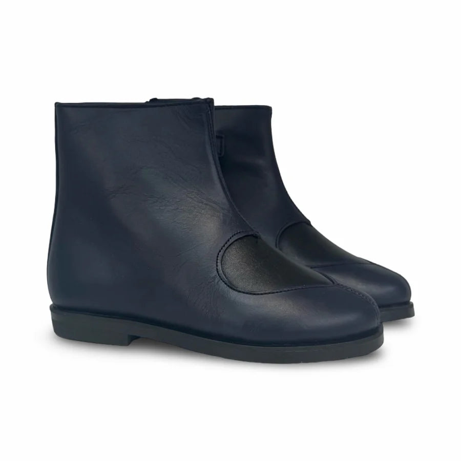 Don Louis Navy Heart Zip Bootie