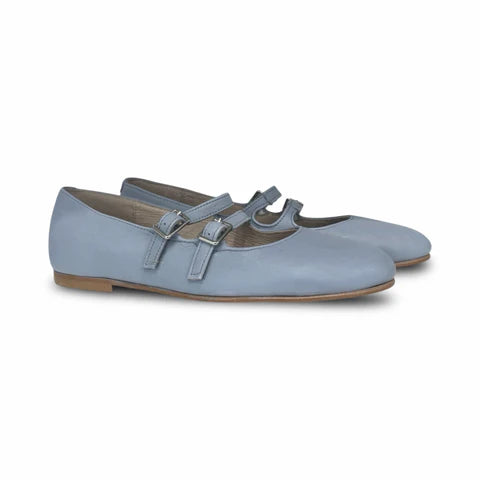 Valencia Sky Blue Double Buckle Mary Jane