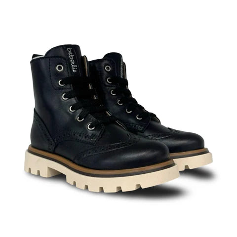 Beberlis Black Wingtip Bootie