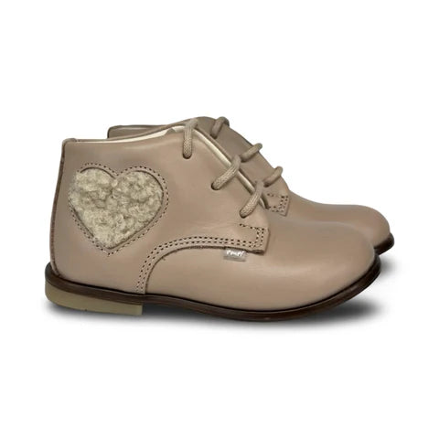Emel Stone Taupe Sherpa Heart Bootie