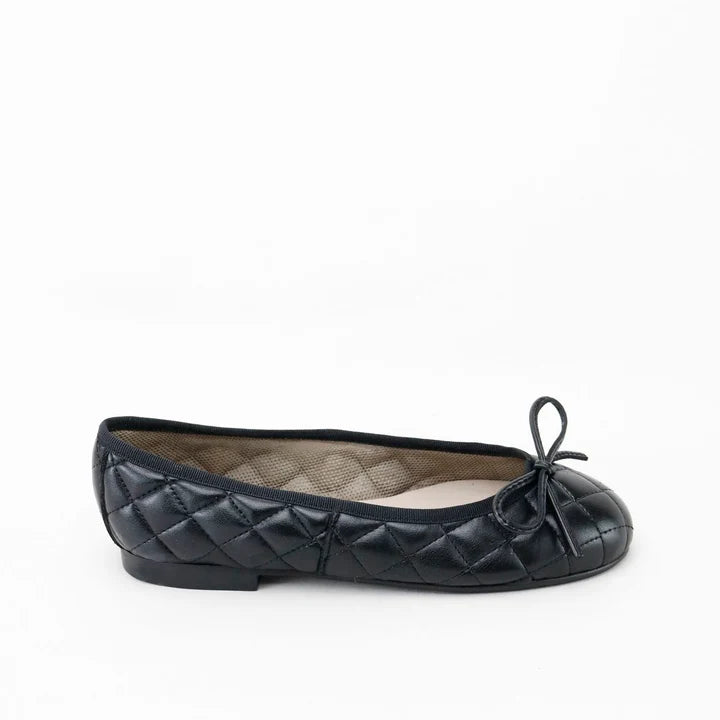 Papanatas Black Quilted Ballet Flat