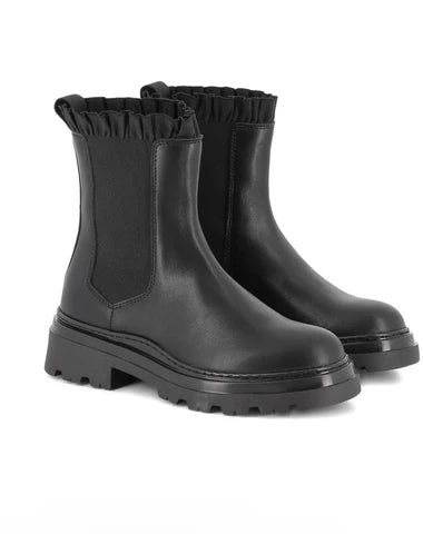 Karl Lagerfeld Black Elastic Ruffle Boot