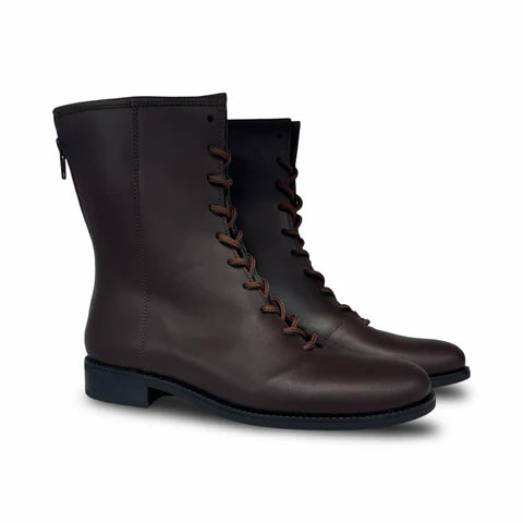Valencia Caoba Laceup Zipper Bootie