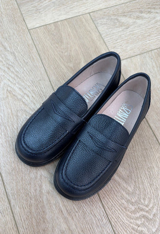 Gravitas Navy Pebbled Penny Loafer