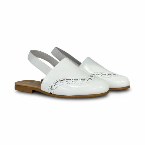 Don Louis White Heart Sling Back