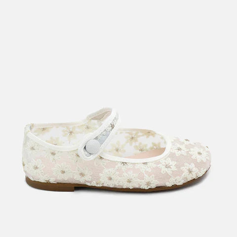 Papanatas Floral Beige Mary Jane