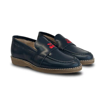 Don Louis Navy Cherry Embroidery Loafer