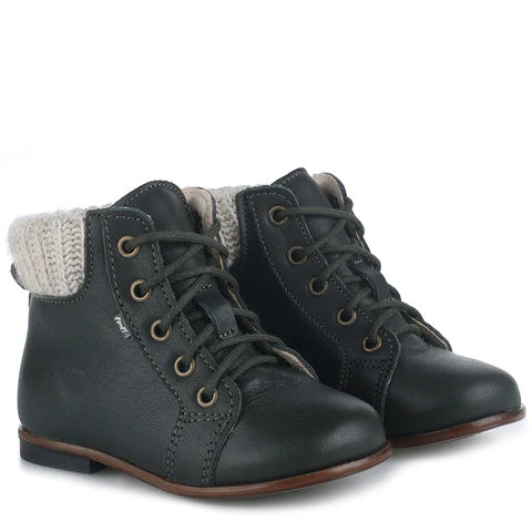 Emel Dark Green Knit Top Bootie