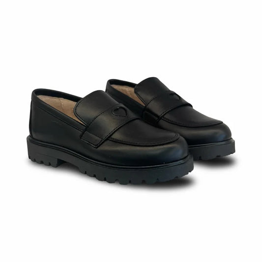 Don Louis Black Heart Chunky Loafer