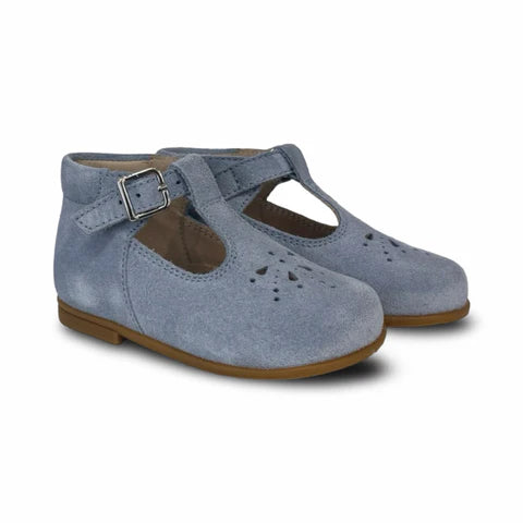 Beberlis Soft Suede Blue Baby T-Strap