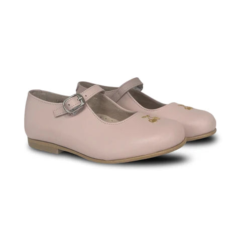 Don Louis Pink Embroidered Cherry Mary Jane
