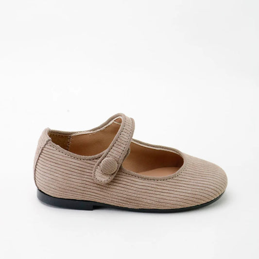 Papanatas Taupe Corduroy Mary Jane