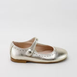 Papanatas Metalic Champagne Dot Mary Jane