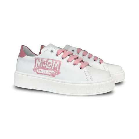 MSGM White Pink Sneaker