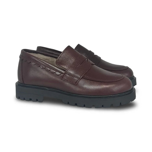 Don Louis Brown Scallop Chunky Loafer