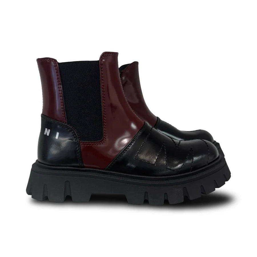MARNI Maroon Elastic Bootie