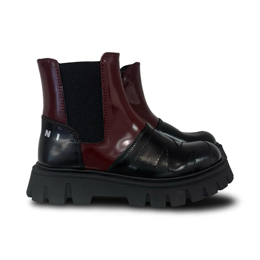 MARNI Maroon Elastic Bootie