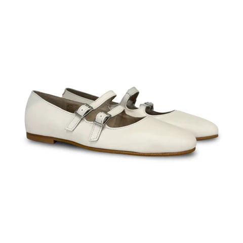 Valencia Cream Double Buckle Mary Jane
