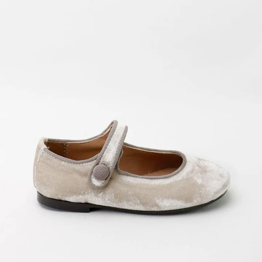 Papanatas Velvet Taupe Mary Jane