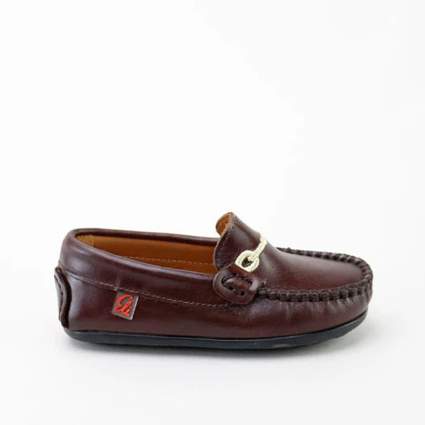 Papanatas Ajax Brown Embroidered Chain Loafer