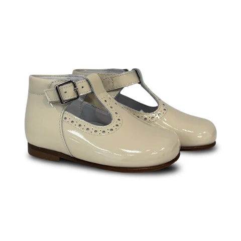 Beberlis Patent Off White Baby T-Strap