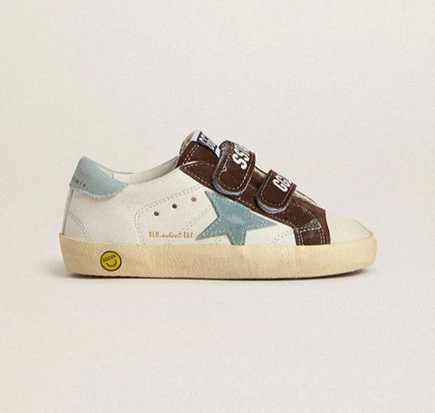 Golden Goose White Brown Suede Velcro Sneaker