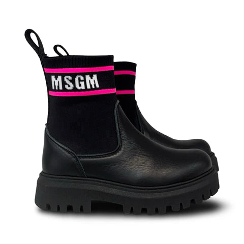 MSGM Black Elastic Bootie