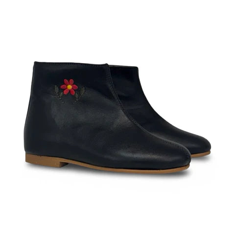 Sonatina Black Embroidered Bootie
