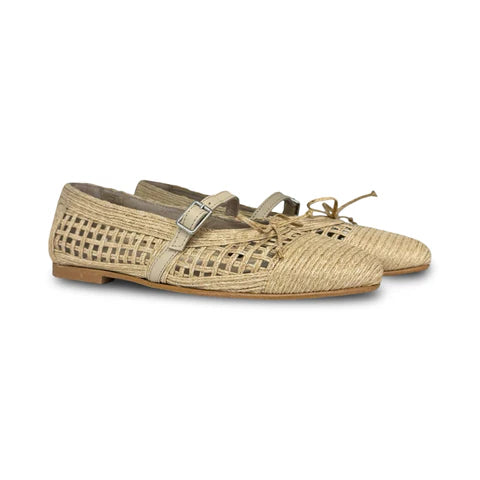 Valencia Natural Crochet Buckle Mary Jane