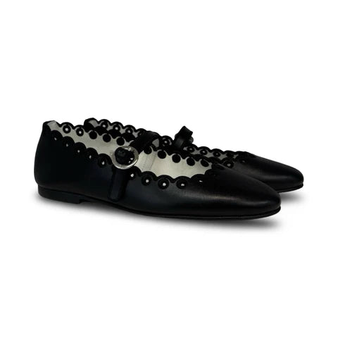 Valencia Black Scallop Mary Jane