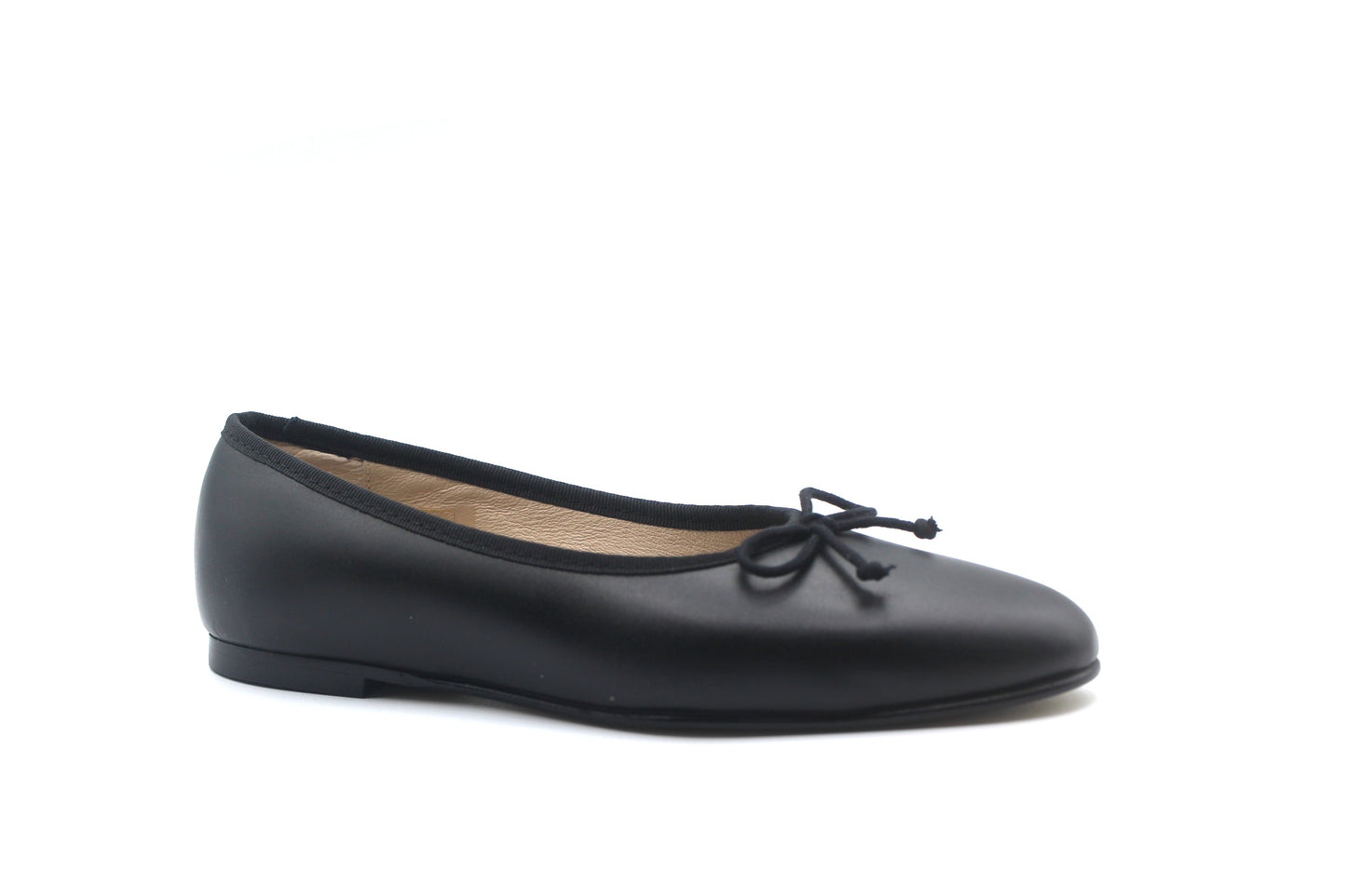 Valencia Black Leather Ballet Flat