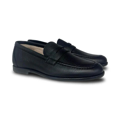 Gravitas Black Pebbled Penny Loafer