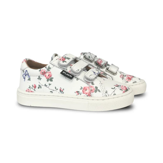 Atlanta Print & Blue Sky Smooth Three Straps Sneaker