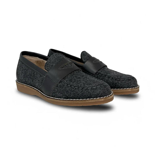 Don Louis Grey Flannel Penny Loafer