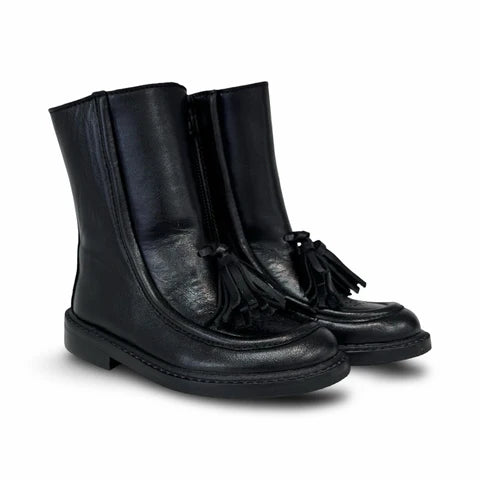Papanatas Black Tassel Bootie