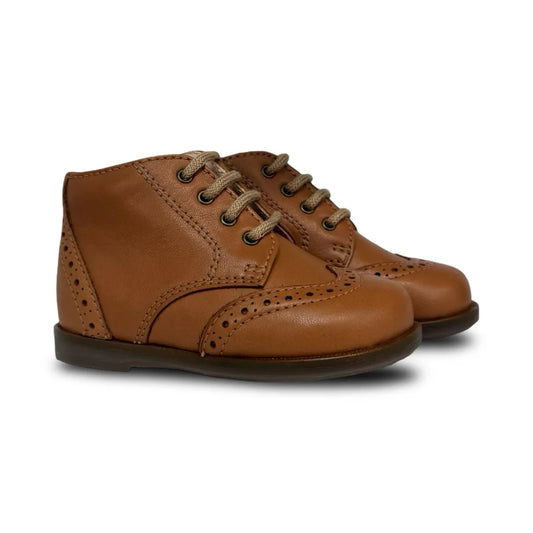 Beberlis Ligth Brown Lace-up Wingtip Baby Bootie