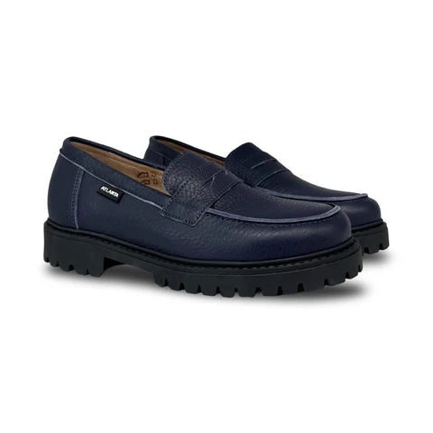 Atlanta Navy Blue Chunky Penny Loafer