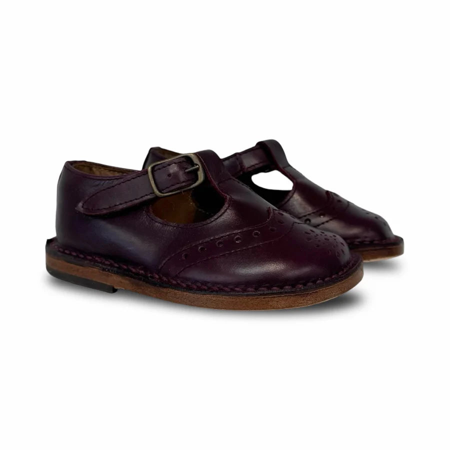 Pepe Burgundy T-Strap – Hal Shoes New Jersey