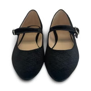 Valencia Black Velvet Quilted Mary Jane